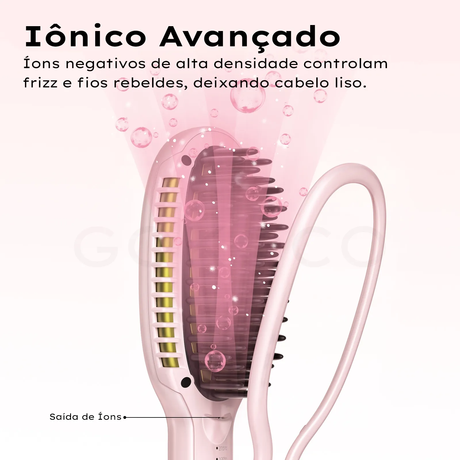 GOKOCO Escova Alisadora Iônica Bivolt | Liso Perfeito Sem Frizz